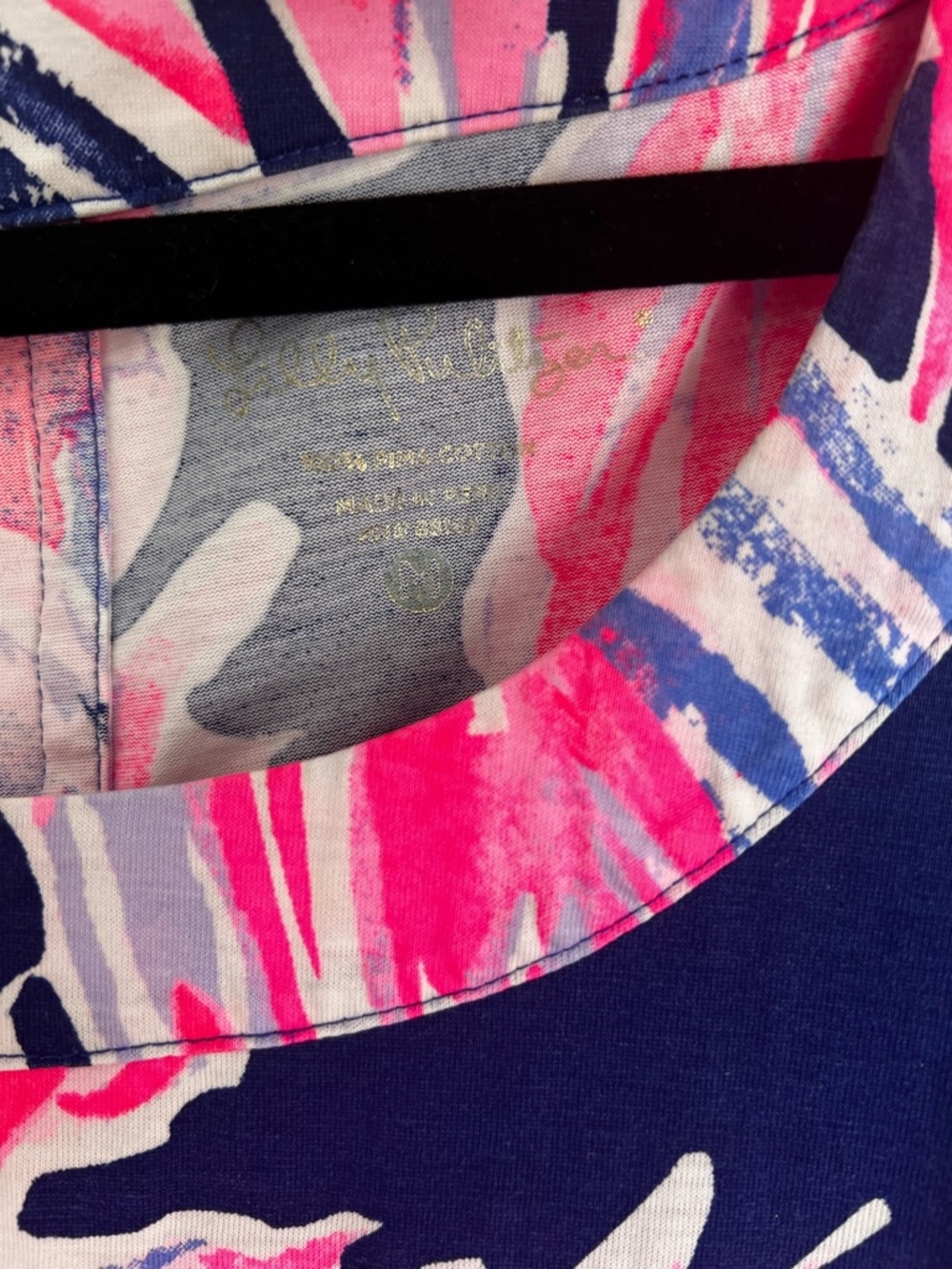 Lilly Pulitzer Pink, Navy & Lavender Abstract Floral Tunic - Picture 2 of 4